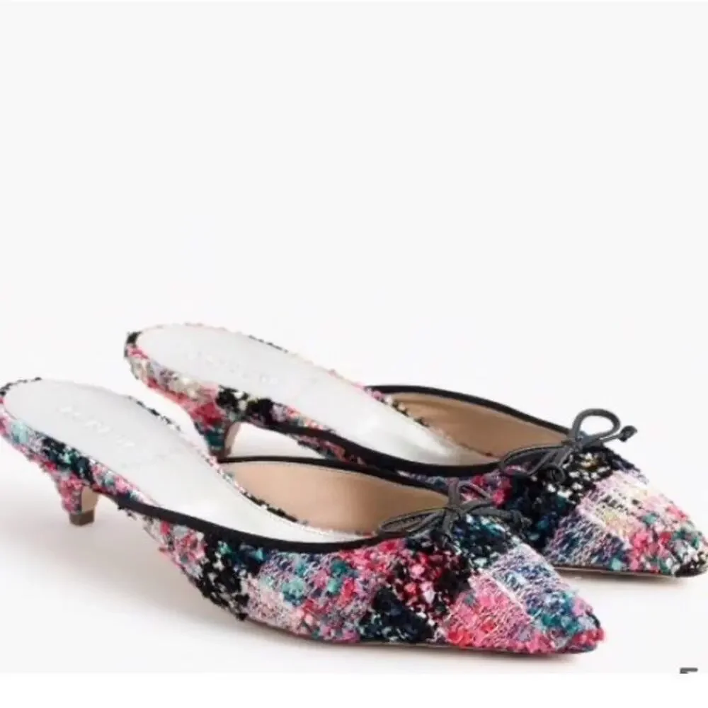 NWOT J Crew Tweed Kitten Heels Sz 5.5